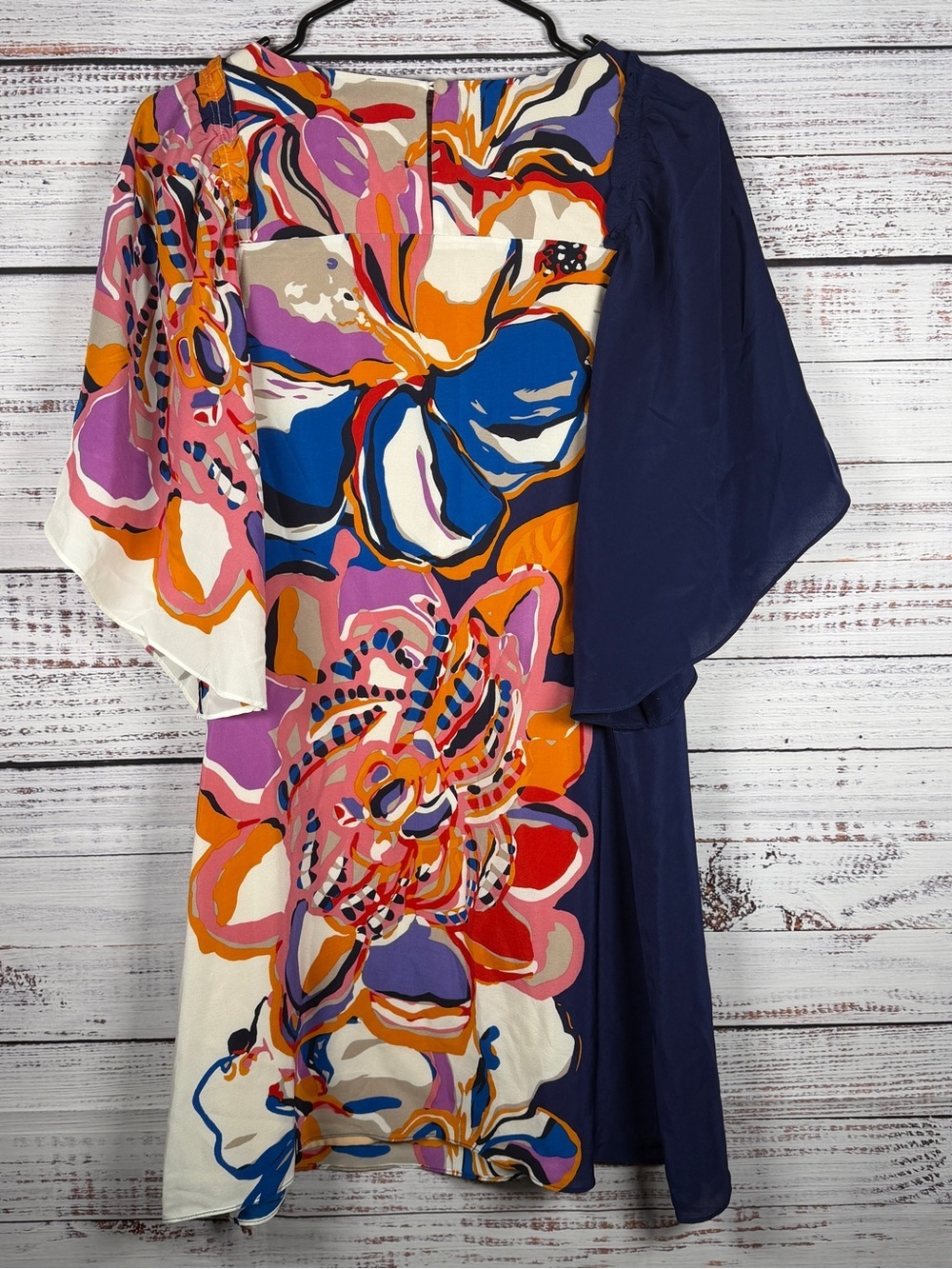 Anthropologie Maeve Vero Silk Floral Colorblock Shift Dress Medium - Picture 2 of 11